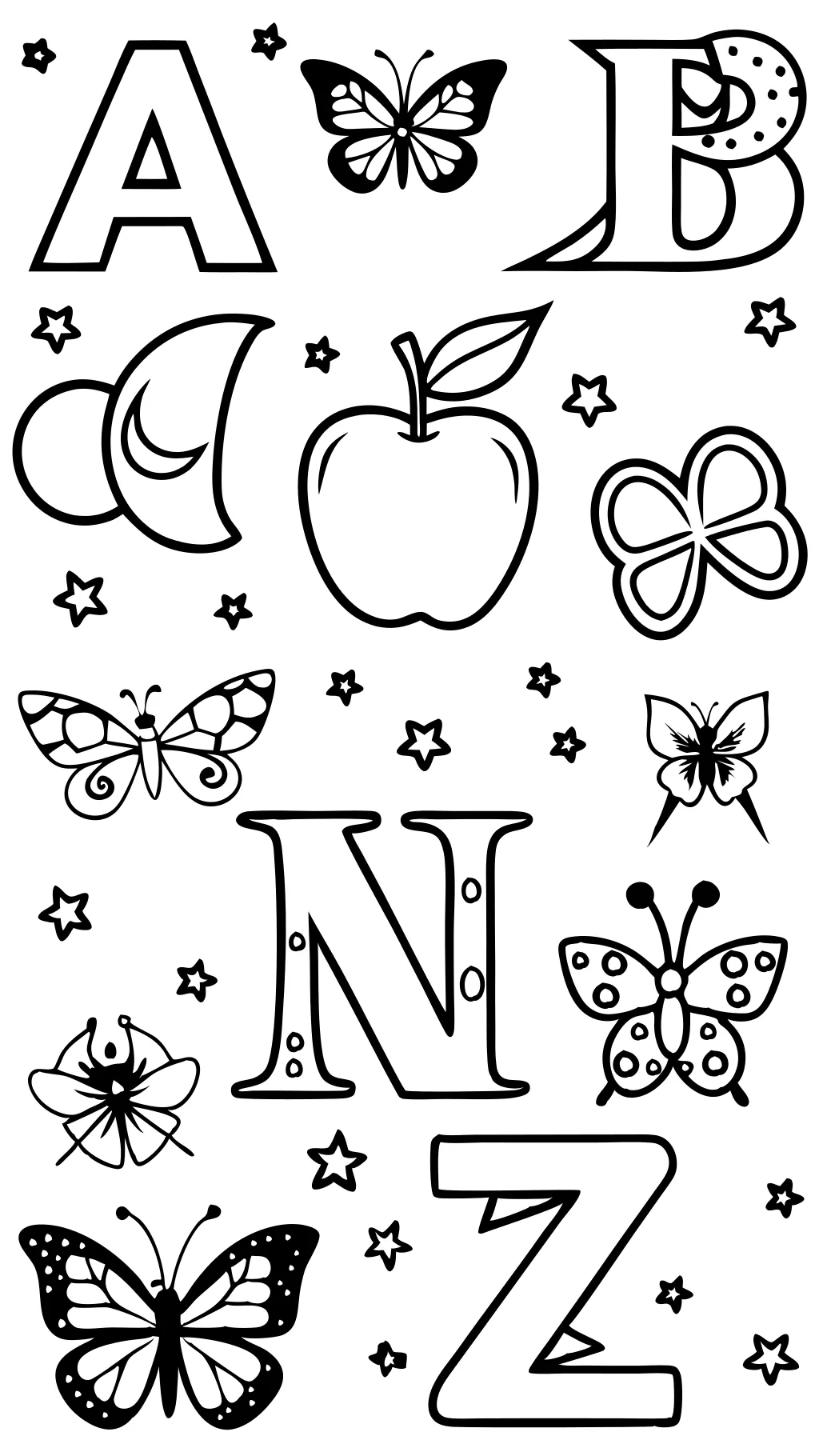 a to z alphabet coloring pages